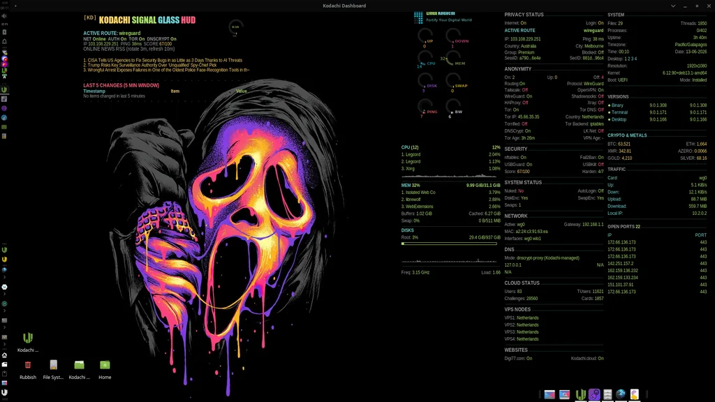 BlackwolfOz's Kodachi desktop: Scream by BlackwolfOz, Kodachi OS desktop