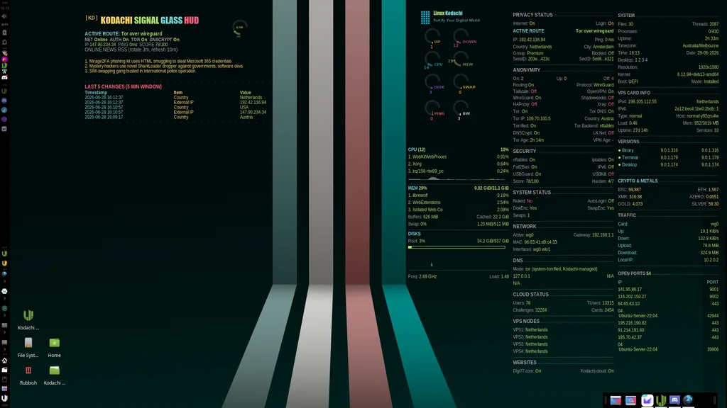 BlackwolfOz's Kodachi desktop: striped by BlackwolfOz, Kodachi OS desktop