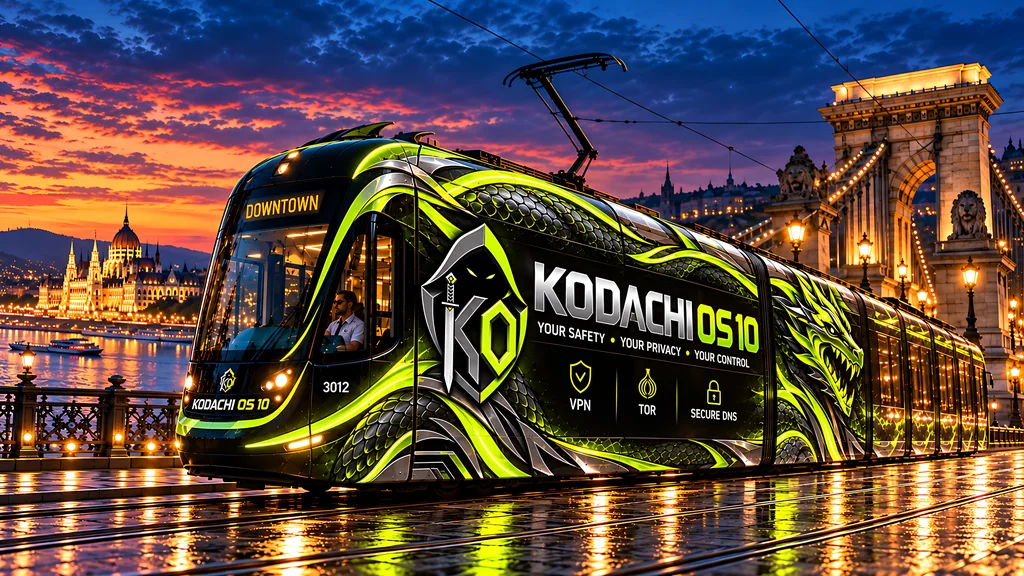 Dragon Tram at Glossy Dusk by HodakPC, Kodachi OS wallpaper