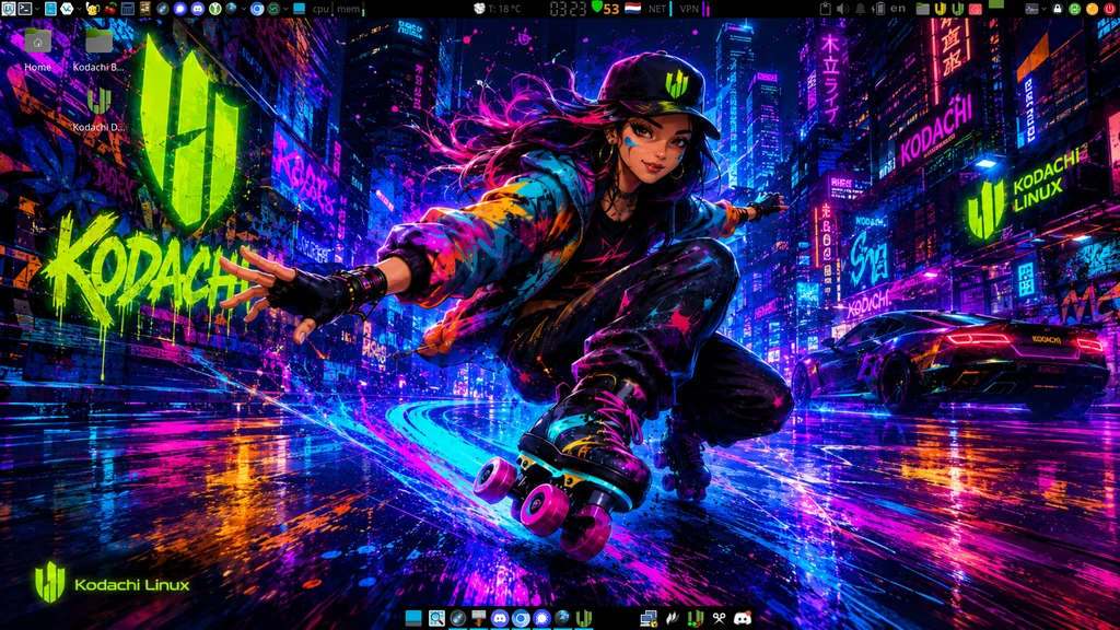 HodakPC's Kodachi desktop: Black Panel by HodakPC, Kodachi OS desktop