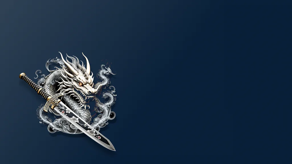 Kodachi and Dragon by Qtmax, Kodachi OS wallpaper