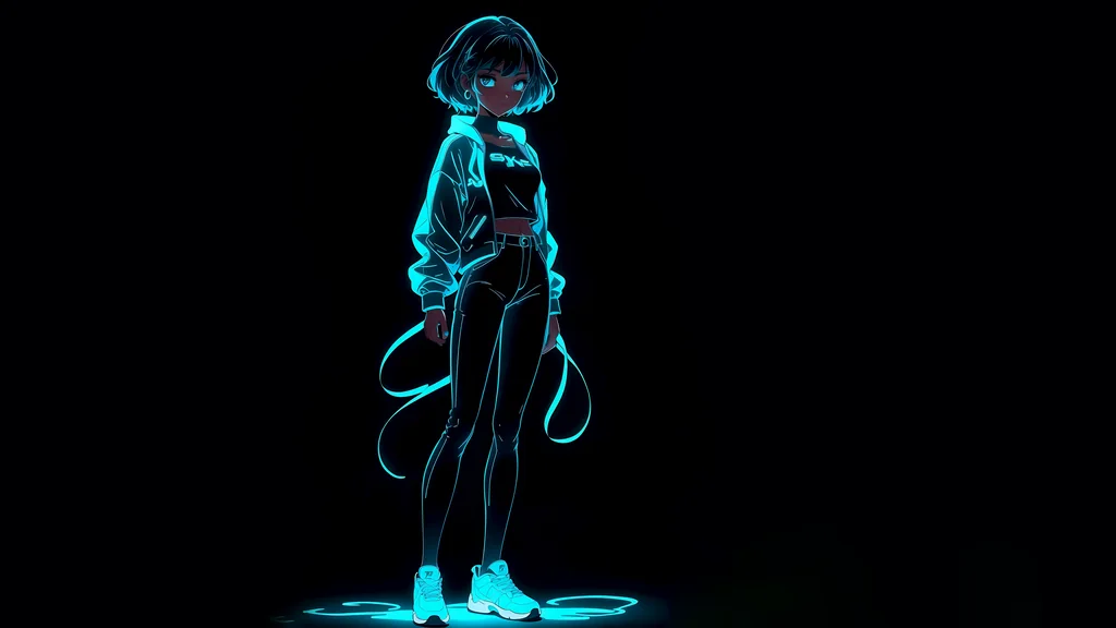 Neon Anime Girl Wallpaper by BlackwolfOz, Kodachi OS wallpaper