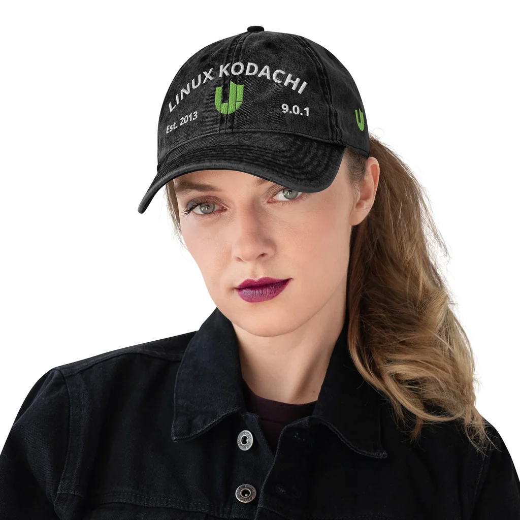 vintage cap black front by Adim's Creative Commons, Kodachi OS crest